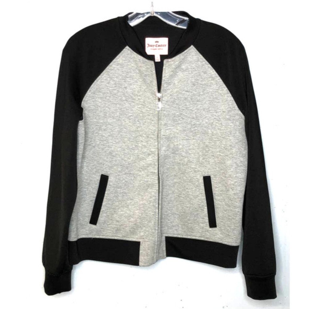 Juicy Couture Women’s Black Grey Scuba Jacket Size Large - Picture 1 of 6